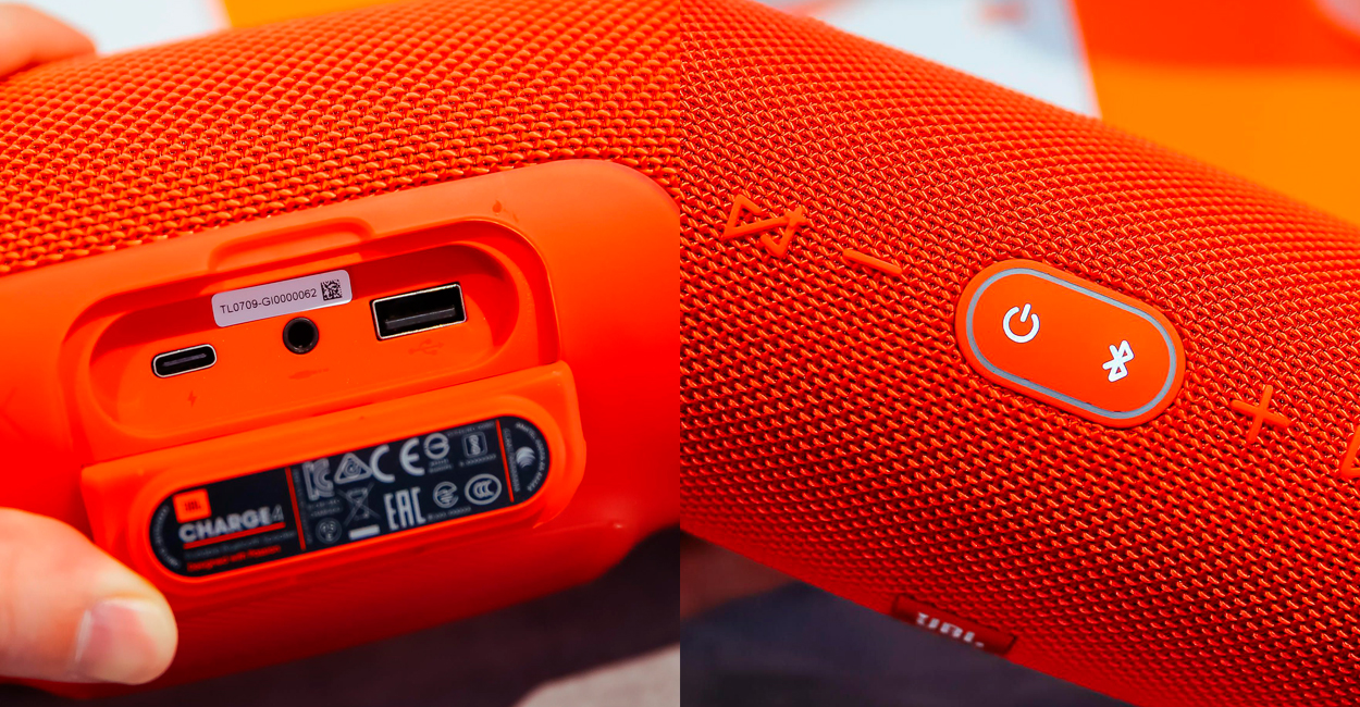 JBL Charge 4 кнопки и разъемы